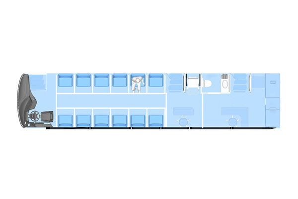 Plan of 12 Seat-type Isolating Compartments
